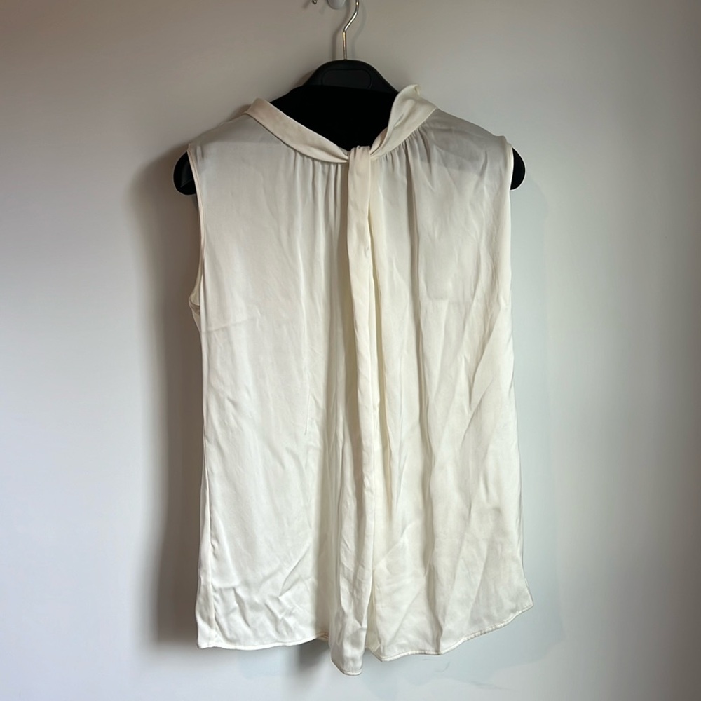 Boss silk blend sleeveless blouse, off-white